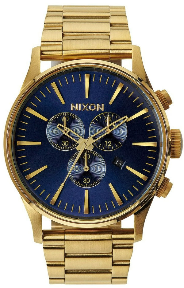 Nixon Sentry Chronograph Blue Sunray Dial Men's Watch  A386-1922 - The Watches Men & CO