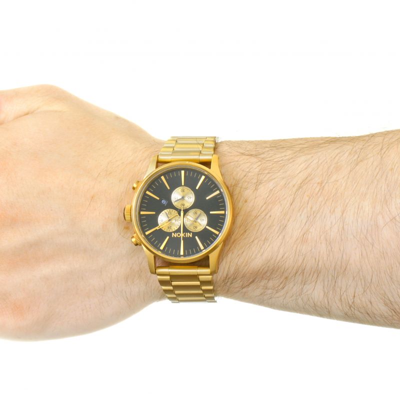 Nixon Sentry Chrono All Gold & Black Men's Watch Men's Watch A386-510 - The Watches Men & CO #4