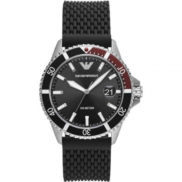 Emporio Armani Diver Black Dial Men's Watch  AR11341 - The Watches Men & CO