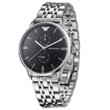 Emporio Armani Chronograph Black Dial Stainless Steel Men's Watch#AR80009 - The Watches Men & CO #2