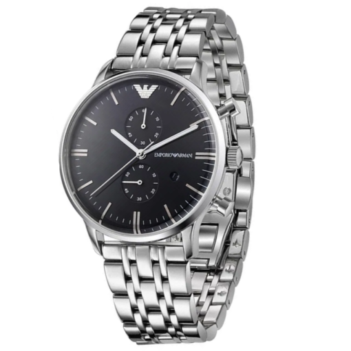 Emporio Armani Chronograph Black Dial Stainless Steel Men's Watch#AR80009 - The Watches Men & CO #2