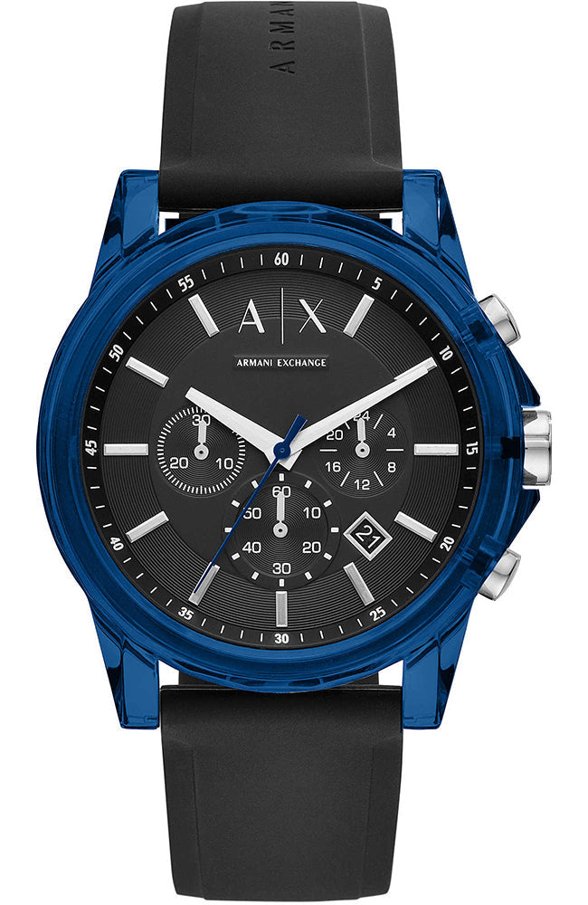Armani Exchange Outerbanks Blue Silicon Strap Men's Watch  AX1339 - The Watches Men & CO
