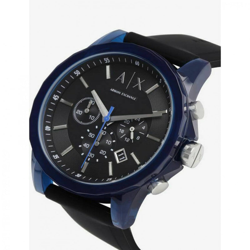 Armani Exchange Outerbanks Blue Silicon Strap Men's Watch AX1339 - The Watches Men & CO #2