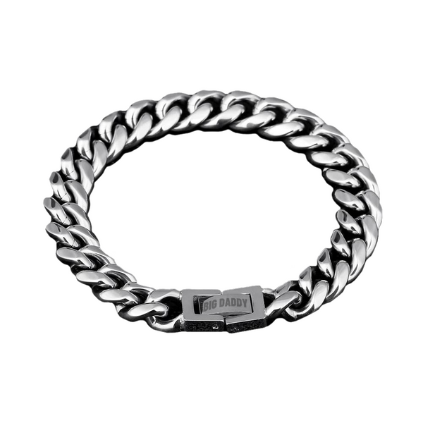 Big Daddy 10mm Silver Cuban Link Bracelet