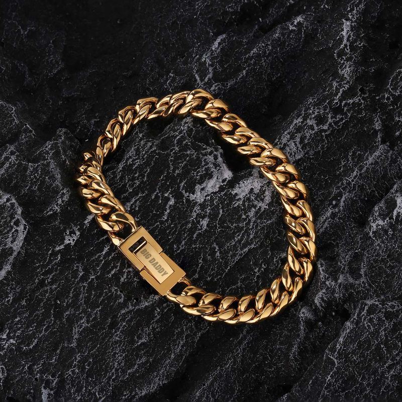 Big Daddy 8mm Gold Cuban Link Bracelet