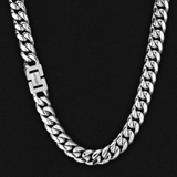 Big Daddy 12mm All Silver Cuban Long Chain