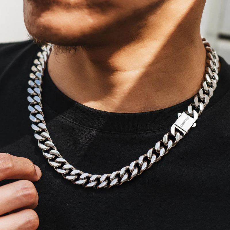 Big Daddy 12mm Silver Cuban Chain