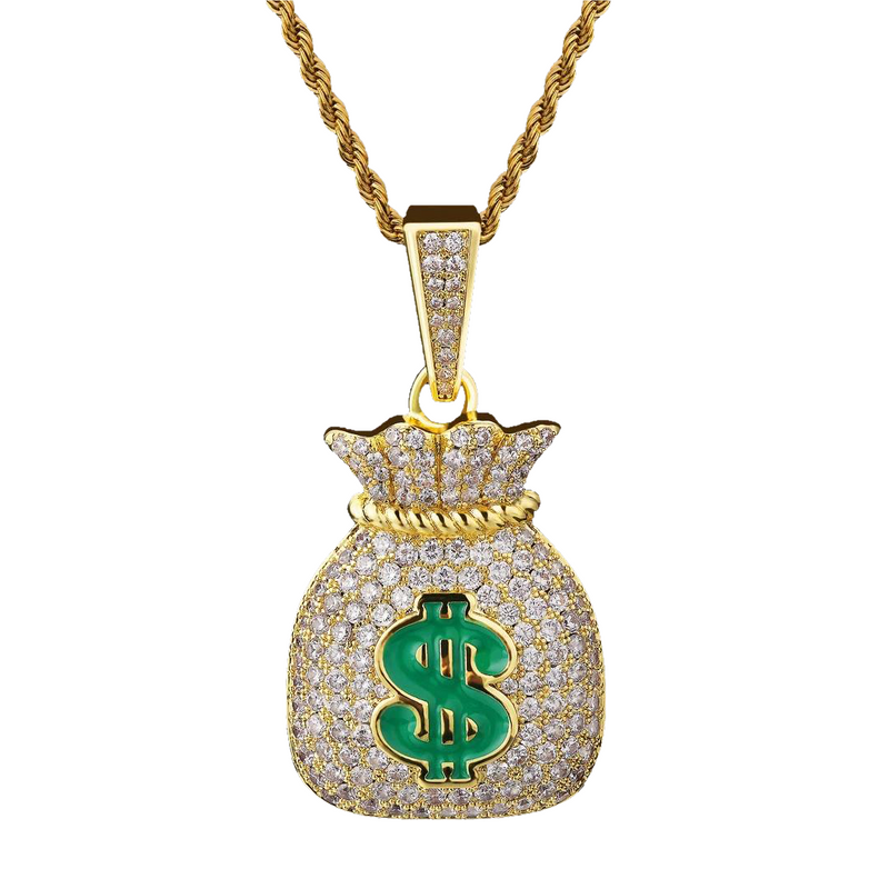 Big Daddy Iced Out Money Bag Men's Pendant Necklace