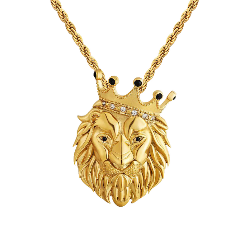 Big Daddy Diamond Crown Lion Pendant