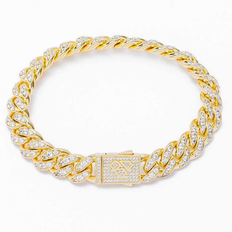 Big Daddy 12MM Bling Cuban Link Gold Bracelet