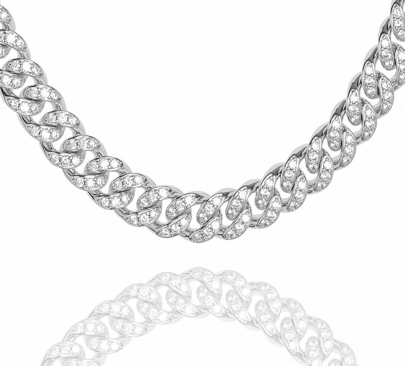 Big Daddy 12MM Bling Cuban Link Silver Chain