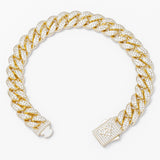 Big Daddy 10MM Iced Out Miami Cuban Link Gold Bracelet