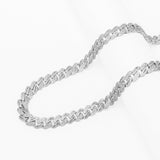 Big Daddy 10MM Baguette Iced Out Silver Cuban Chain