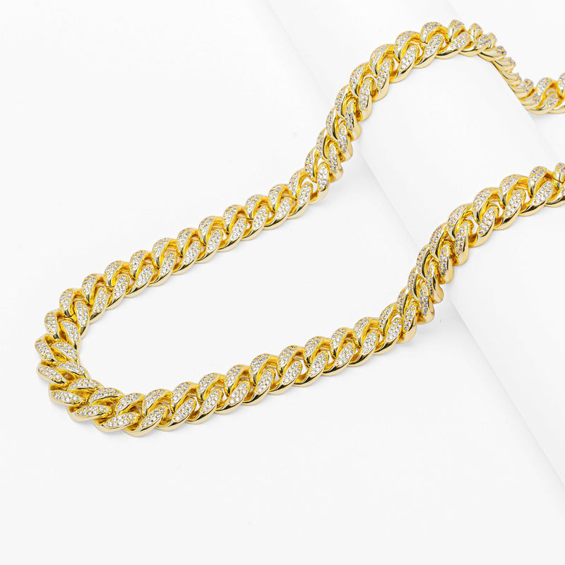 Big Daddy 12MM Gold Diamond Cuban Link Chain