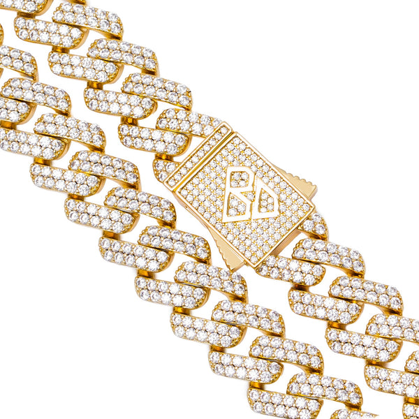 Big Daddy 12MM Gold Diamond Figaro Chain