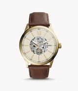 Fossil Flynn Mechanical Brown Leather Men's Watch BQ2215 - The Watches Men & CO #2