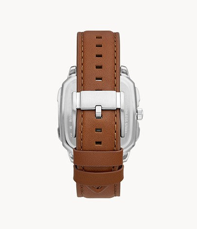 Fossil Men’s Quartz Brown Leather Strap Silver Dial Men's Watch BQ2658 - The Watches Men & CO #3