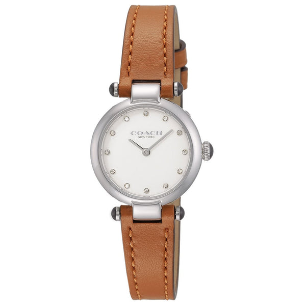 Coach Cary Chalk Brown Leather Strap Women's Watch  14504016 - The Watches Men & CO