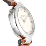 Coach Cary Chalk Brown Leather Strap Women's Watch 14504016 - The Watches Men & CO #2