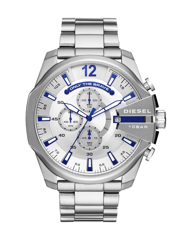 Diesel Mega Chief Chrono Silver Men's Watch  DZ4477 - The Watches Men & CO