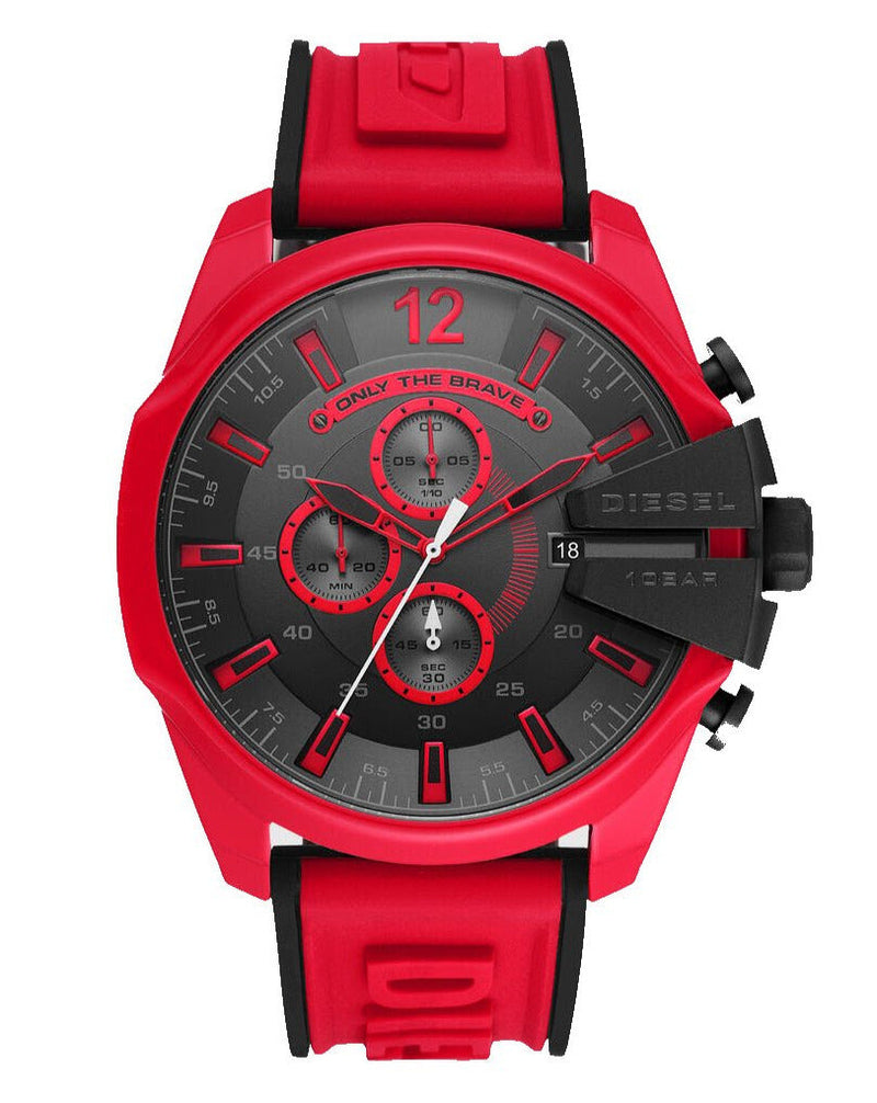 Diesel Mega Chief Chronograph Red Silicone Watch DZ4526