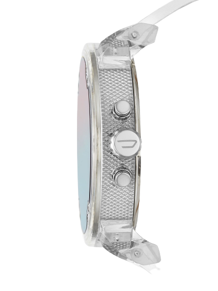 Diesel Mr Daddy 2.0 Quad Zone Clear Silicone/Nylon Chronograph Watch BNWT DZ7427