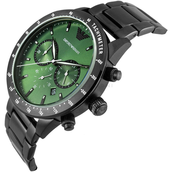 Emporio Armani Chronograph Green Dial Black Men's Watch AR11472 - The Watches Men & CO #2