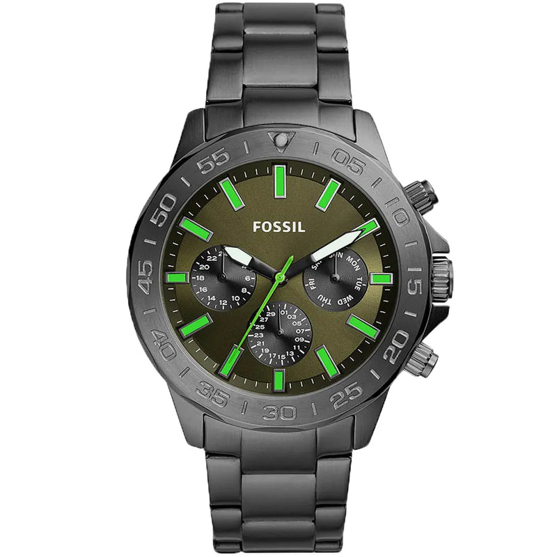 Fossil Bannon Green Dial Black Men's Watch BQ2504