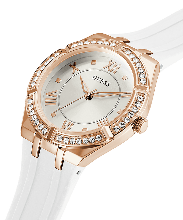 Guess Cosmo Rose Gold White Strap Women's Watch GW0034L2
