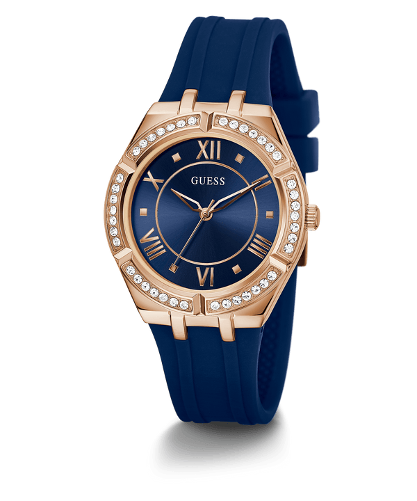 Guess Rose Gold Cosmo Blue Strap Women's Watch GW0034L4