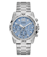 Guess Commander Silver Blue Dial Men's Watch GW0056G2