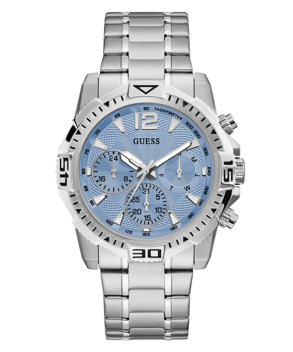 Guess Commander Silver Blue Dial Men's Watch GW0056G2