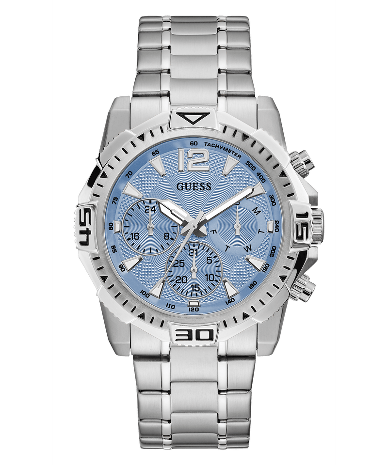 Guess Commander Silver Blue Dial Men's Watch GW0056G2