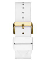 Guess Gold Case White Silicone Strap Men's Watch GW0202G6
