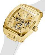 Guess Gold Case White Silicone Strap Men's Watch GW0202G6