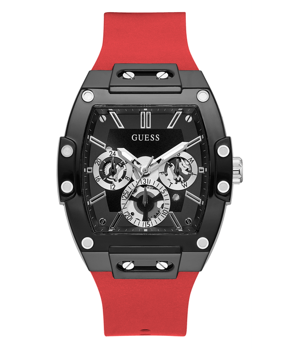 Guess Black Case Red Silicone Men's Watch GW0203G4