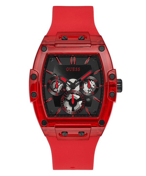 Guess Red Case Silicone Men's Watch GW0203G5