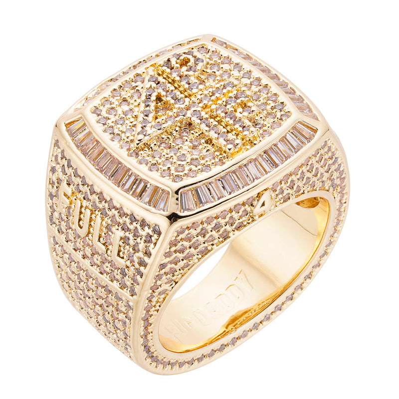 Big Daddy "4 Pockets Full" Baguette Iced Out Ring