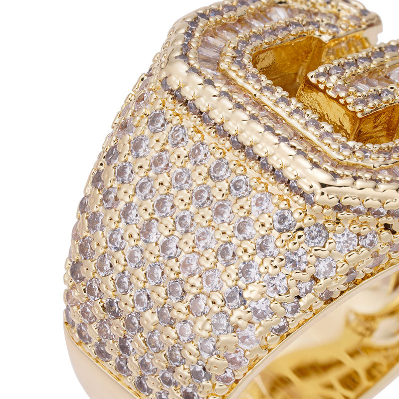 Big Daddy Top G Iced Out Baguette Diamond Ring