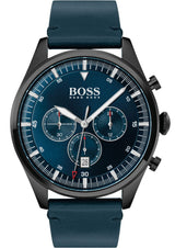 Hugo Boss Pioneer Blue Leather Strap Men's Watch  1513711 - The Watches Men & CO