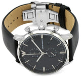 Emporio Armani Black Leather Men's Watch#AR0397 - The Watches Men & CO #5