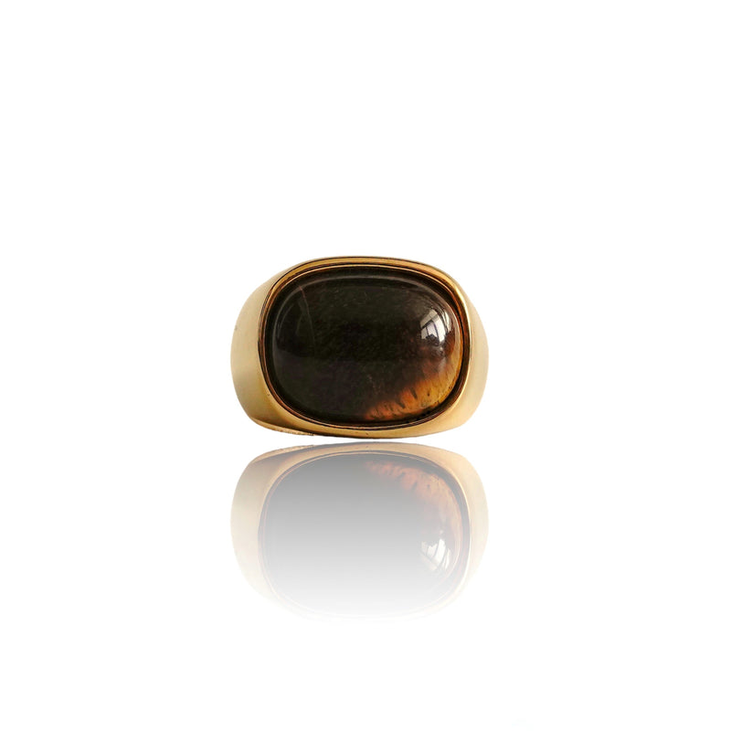 Big Daddy Brown Onyx Gold Ring