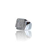 Big Daddy Iced Out Square Bling Silver Ring