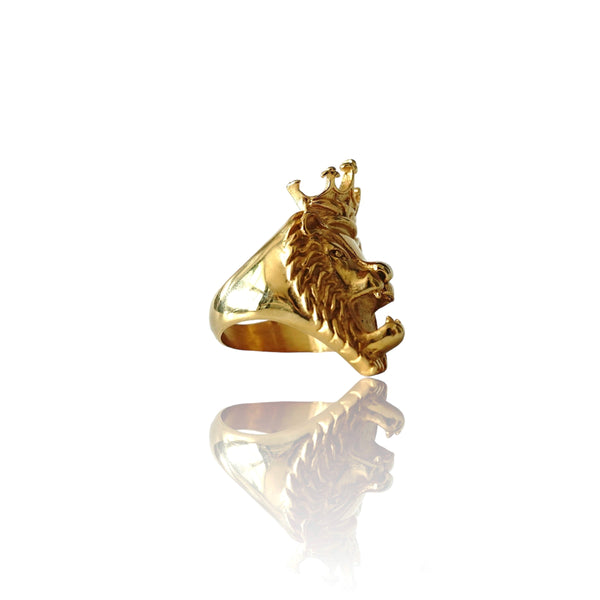 Big Daddy Lion Head Crown Gold Ring