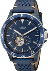 Fossil Crewmaster Sports Automatic Blue Leather Men's Watch  ME3149 - The Watches Men & CO