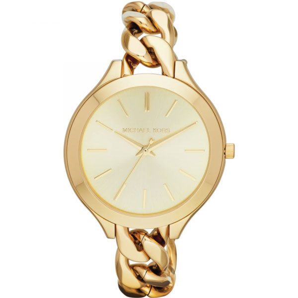 Michael Kors Slim Runway Champagne Dial Gold Ladies Watch  MK3222 - The Watches Men & CO