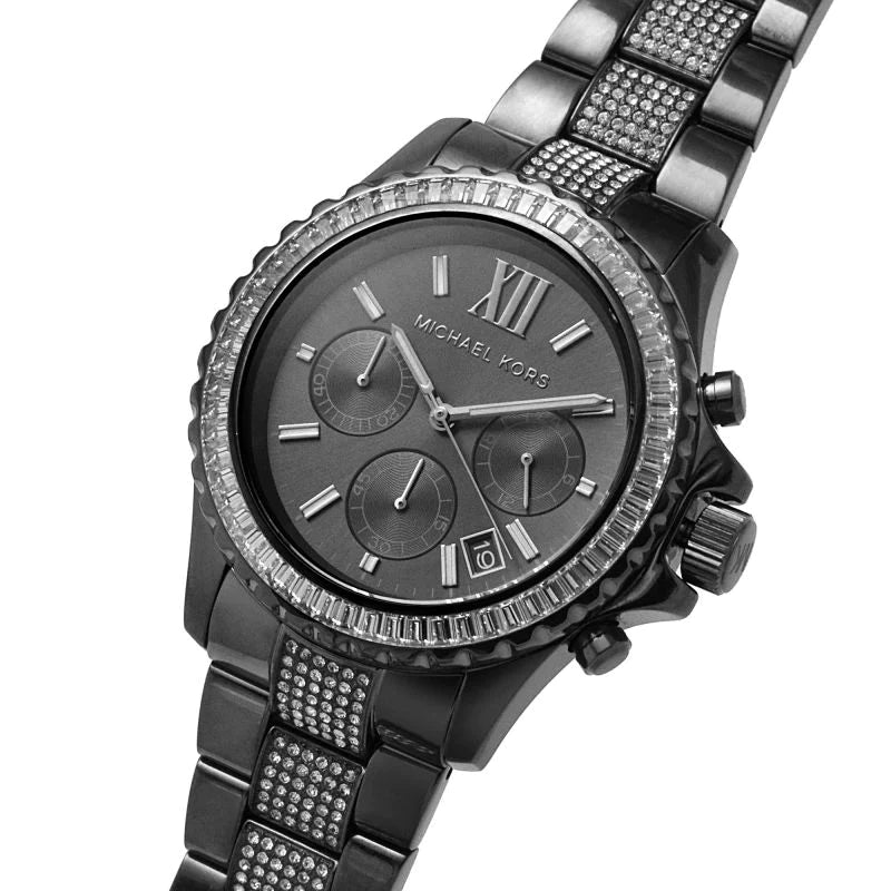 Michael Kors Everest Chronograph Quartz Crystal Black Dial Ladies Watch MK6974