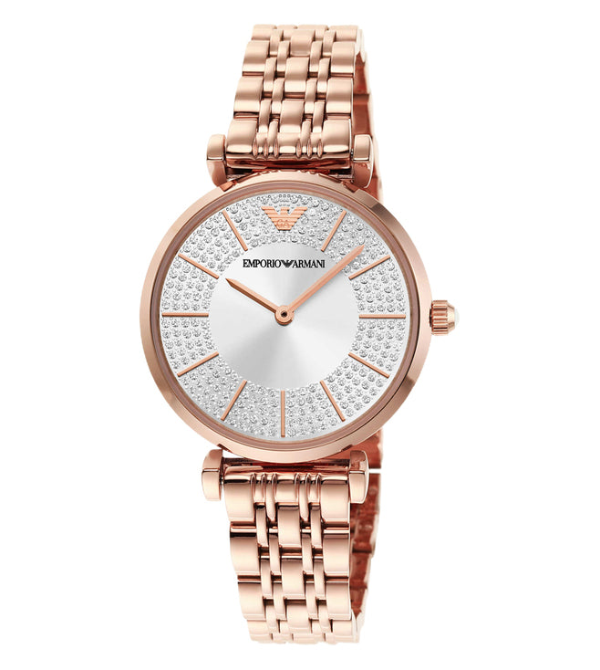 Emporio Armani Gianni T-Bar Rose Gold Women's Watch AR11446