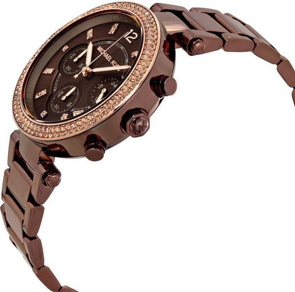 Michael Kors Parker Chronograph Chocolate Ladies Watch MK5578 - The Watches Men & CO #2