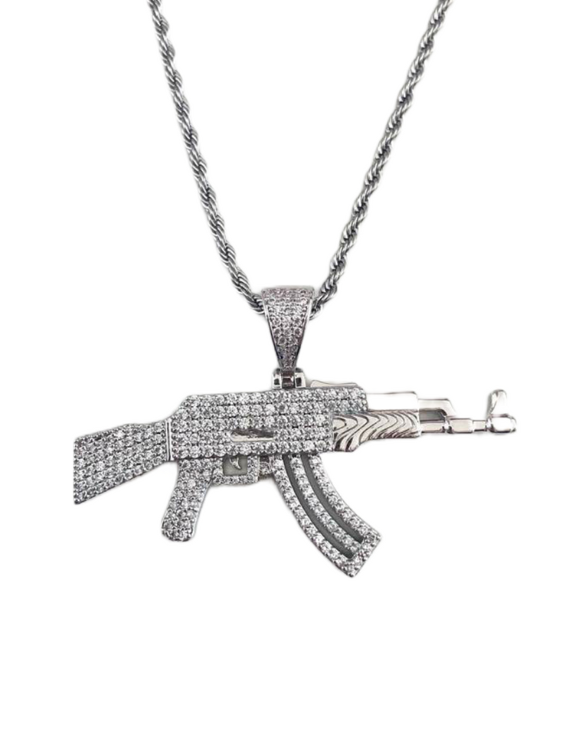 Big Daddy Iced Out AK-47 Rifle Pendant